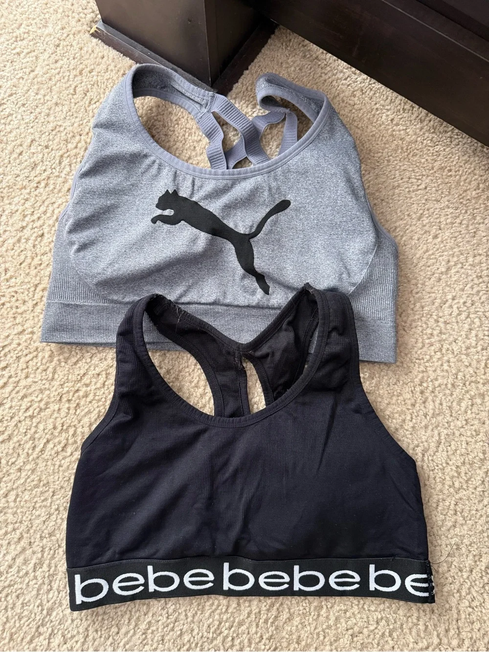 PUMA women’s Gray Logo Sports Bra